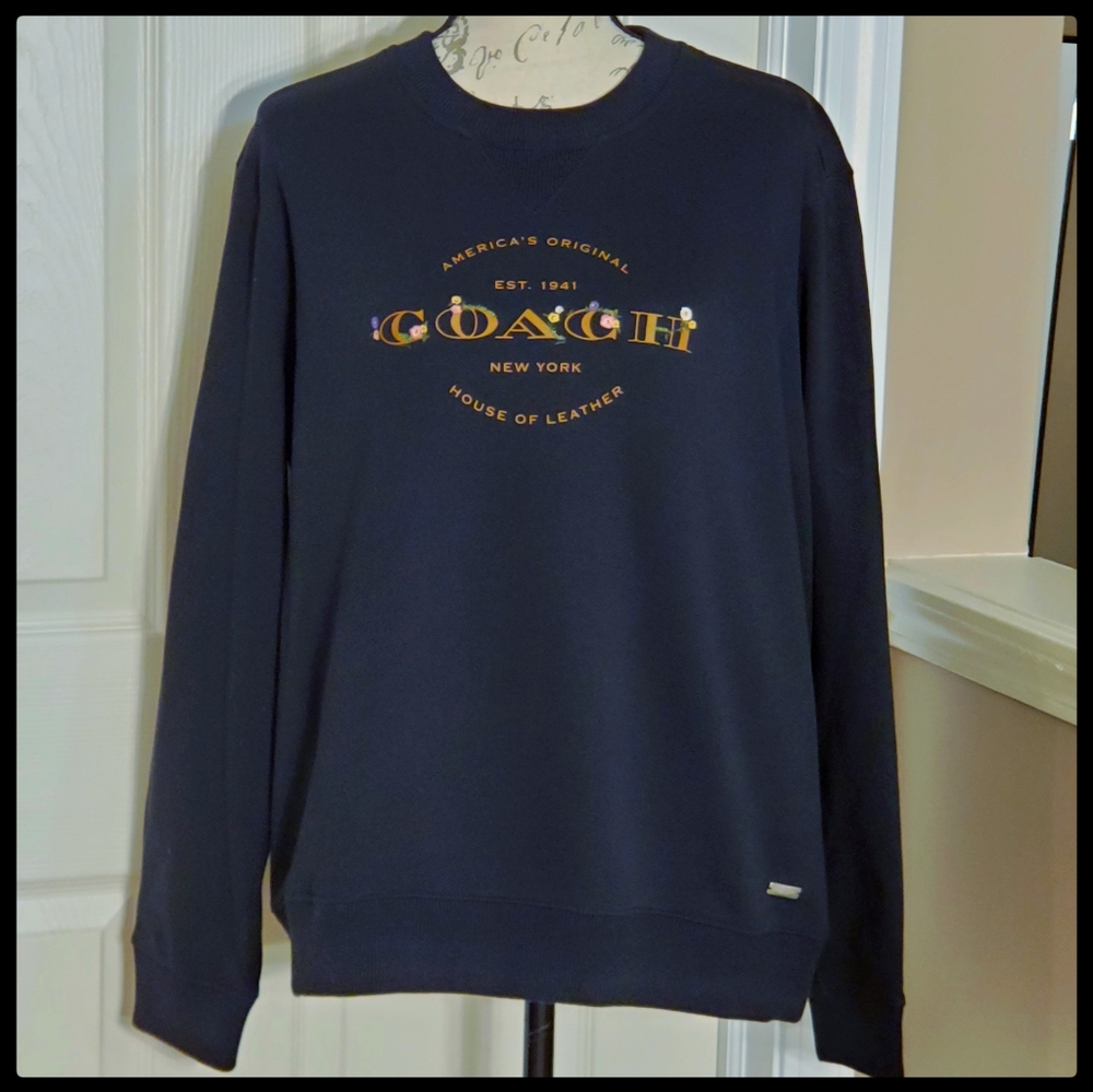 🚫SOLD🚫Coach Women's Logo Sweatshirt XL Black NWT - Picture 1 of 8
